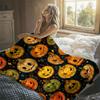 Halloween Pumpkin Pattern Flannel Blanket Warm Soft Halloween Christmas Decorative Couch Warm Cozy All-Season Gift