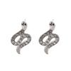 Luxurious Snake-Shaped Micro-Paved Diamond Stud Earrings