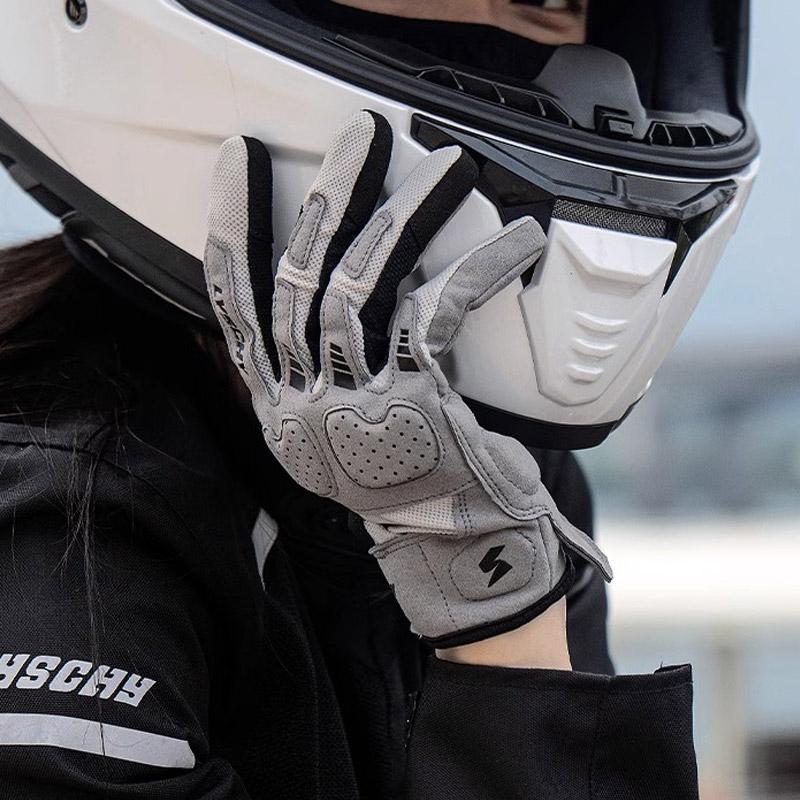 LYSCHY Motorcycle Gloves Men Women Summer Breathable Motocross Riding Gloves Anti-fall Wear-resistant Luvas Touch Screen Guantes