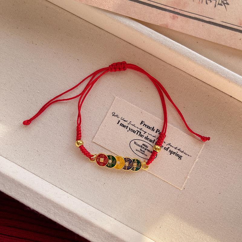 

Китайский Новый год Красный нить браслет для зодиакального года Радостный безопасный плетеный веревочный браслет Год Змеи 1 pcs