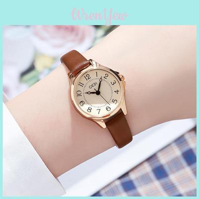 Gadi Vintage Style Quartz Watch For Women With Leather Strap And Water Resistance