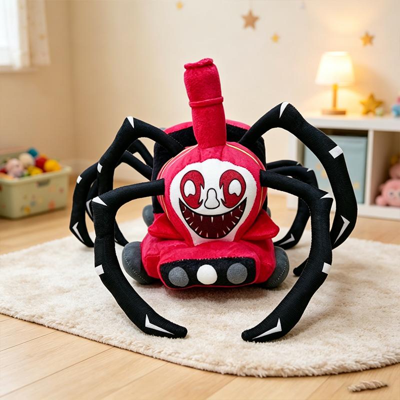 Treno Ragno Peluche Giocattolo Faccia Spaventosa Bambola Imbottita Morbida Soffice Stile Horror Collezionabile Regalo Per Adolescenti Decorazione Halloween