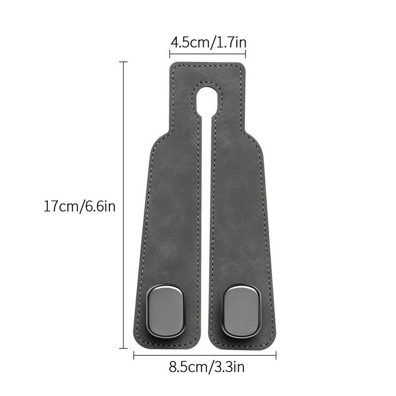Quality Car Headrest Hook Premium Suede Rear Seat Hanging Dual Hook Large Load-Bearing Alloy Hook Hanger Universal