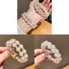 Pearl Beaded Double Layer Bracelet With Rhinestone Embellishments For Elegant Office Wear