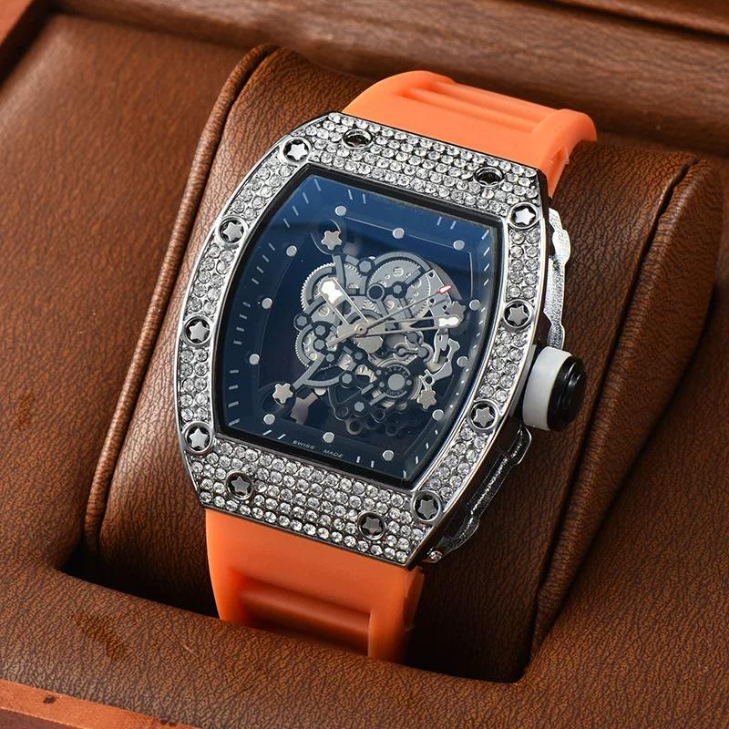 Precision Quartz Watch Barrel Watch New Arrival Hollow Personality Tiger Head Watch Diamond Trendy Best-Selling Men and Women Neutral