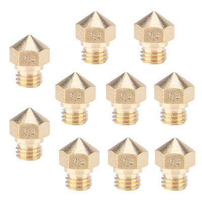10Pcs 0.4mm Extruder Nozzle Brass Extruder Nozzle 1.75mm for Mk10 3D Printer Accessory