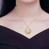 Versatile Gold Lotus Fish Pendant with White Jade O-shaped Chain Necklace for Women