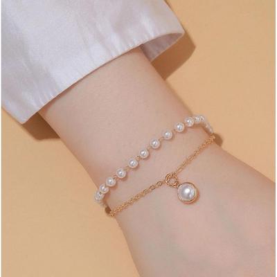 Retro-Armband mit doppelter Perlenreihe - Europäischer & Amerikanischer Stil