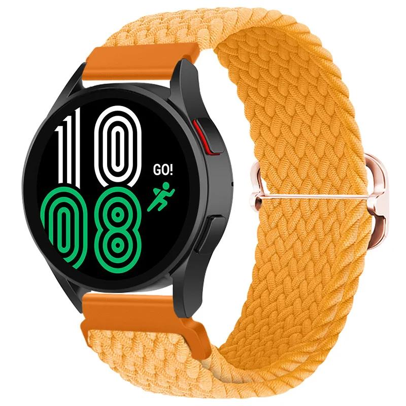 20mm Braided Solo Loop Strap for Samsung Galaxy Watch 6/5/4 44mm 40mm/Classic 47mm 43mm 46mm42mm Nylon Bracelet Watch 5 Pro 45mm