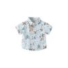 Children's Summer Clothing Children's Short Sleeve Shirt Vacation Style K-style Boys' Shirt Baby Boy Lapel Casual Tops Seaside