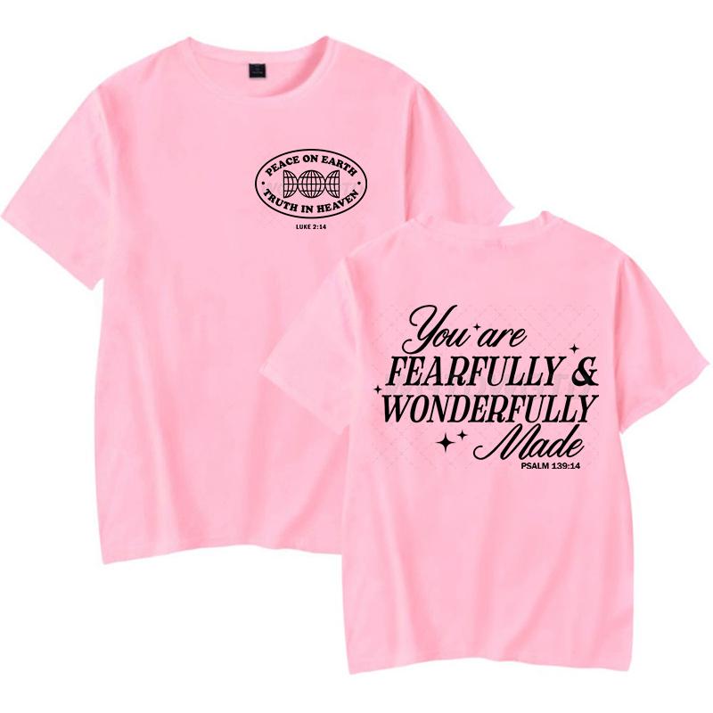 Gift for Christian Tshirt You Are Fearfully Wonderfully Made Graphic T Shirts Women Funny Religious Christian Faith Tee Shirt