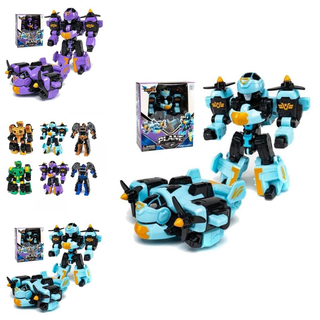 Transforming Car Robot Mech Action Figure Toy Cartoon Collectible With Puzzle Assembly Plastic Material