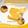 Note Holder for Desk Plastic Note Box with 5 Templates And Clamp Multi-Functional Note Organizer for Office School Home Use