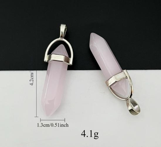 Natural Style Crystal Pendant Double Terminated Point Pendant Necklace Charm Jewelry Accessory for Women and Men Suitable for Daily Wear and Gift