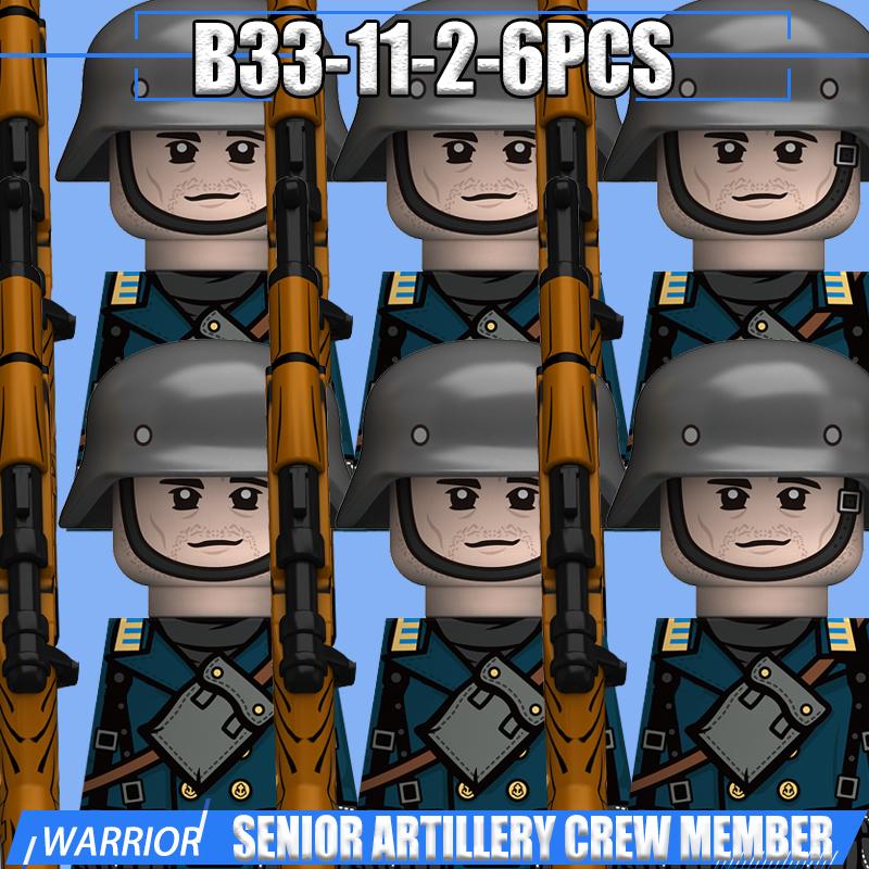 WW2 Military Navy Soldier Figures Building Blocks Leader Army Warrior Boat Commander Artillery Accessories Gun Bricks Toys Gifts