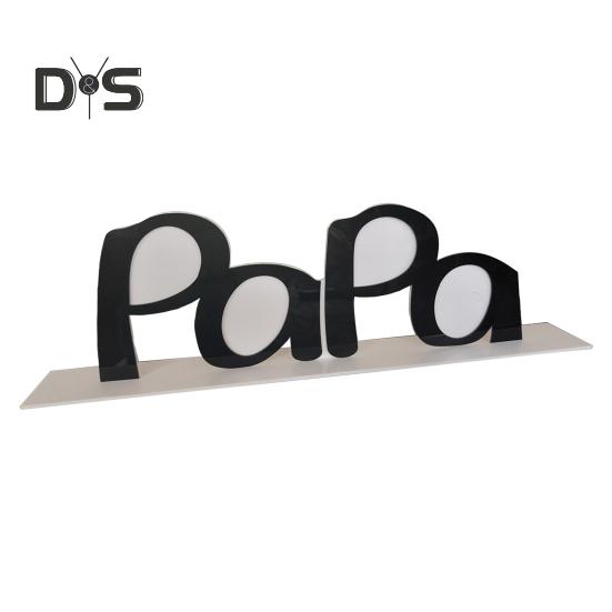 Father's Day Acrylic Photo Frame DIY PaPa Dad Letter Picture Frame Holder Table Sign Desktop Decoration Dad Grandpa Husband Birthday Festival Gift