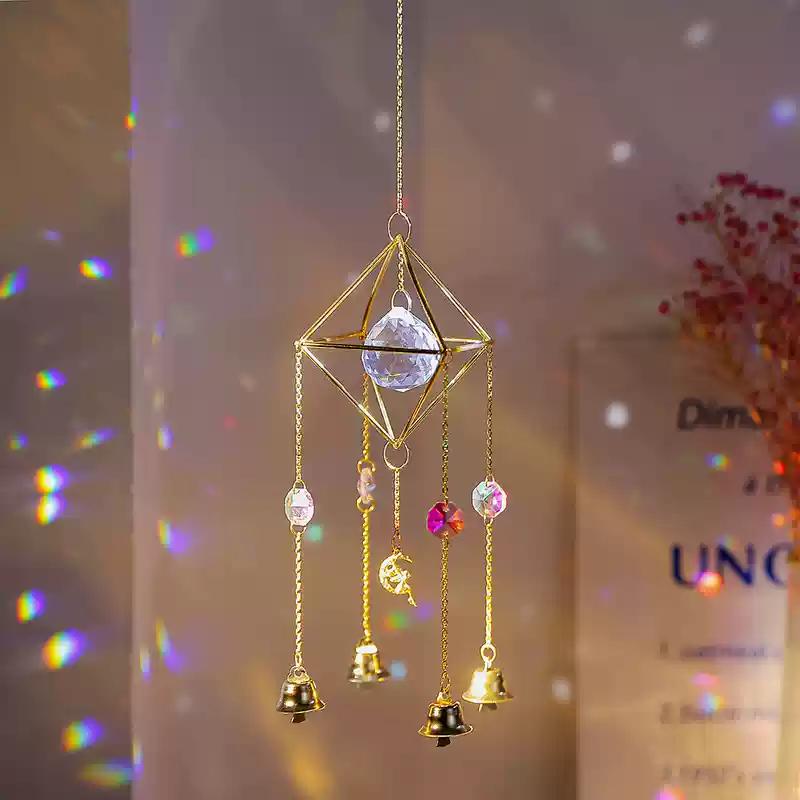 

Ловец снов с бабочками, кристаллами и ловцом солнечного света, подвесное украшение для детской комнаты, спальни, балкона