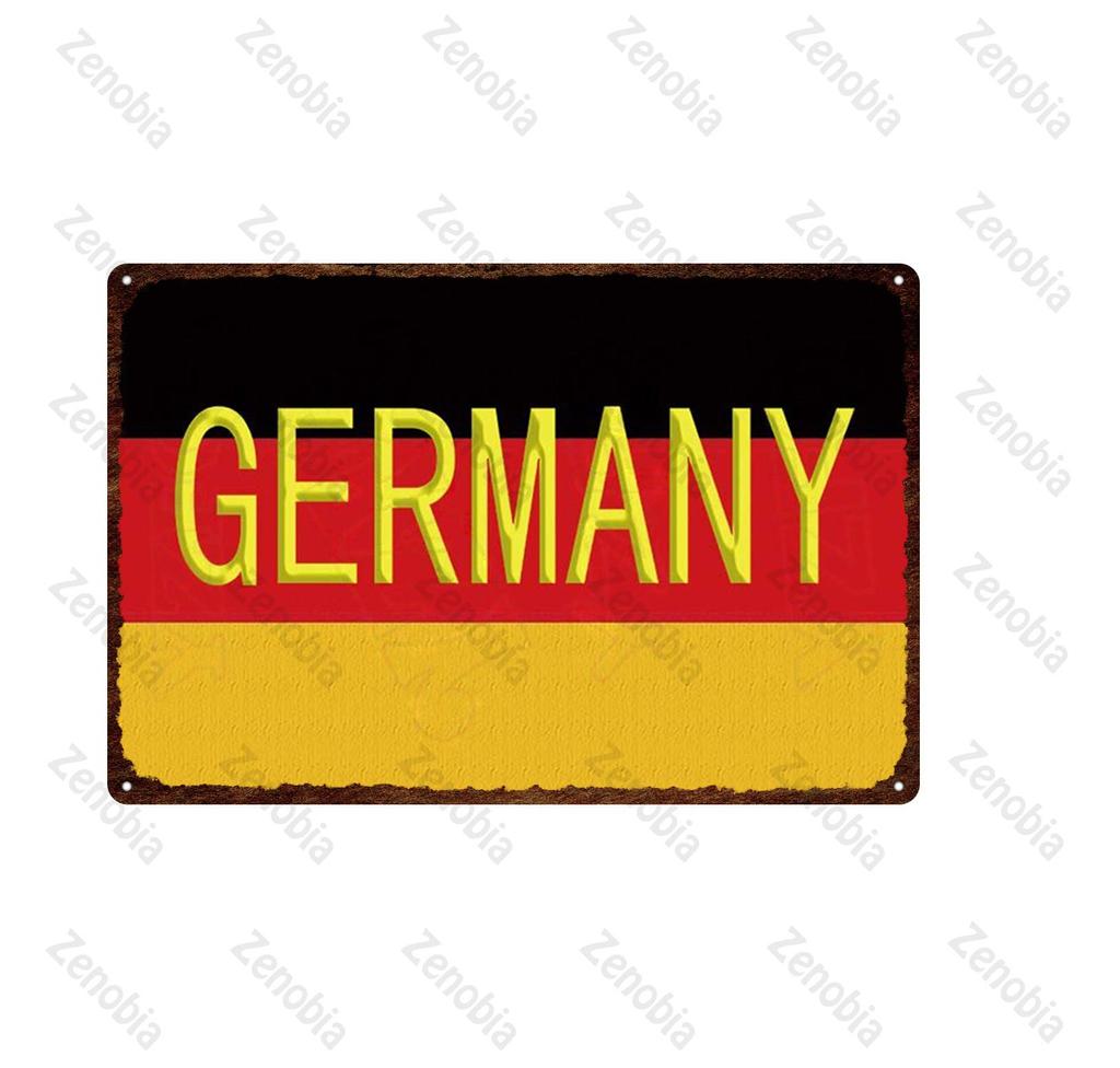 20X30Cm National Germany Netherlands Austria Russia Metal Sign Tin Sign City Travel Souvenir Wall Sticker Pub Home Decoration