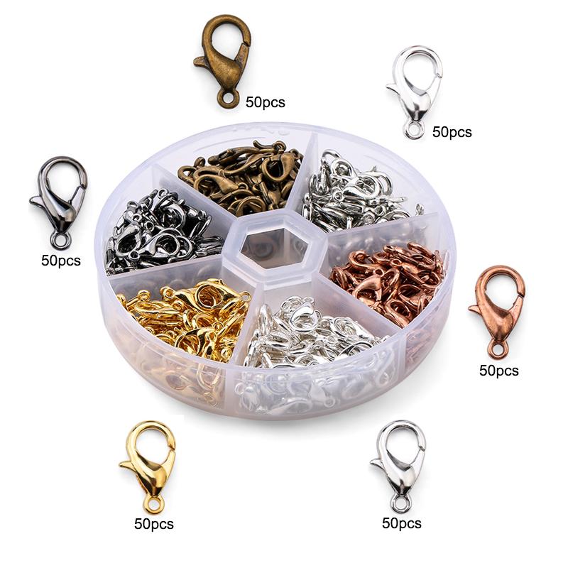 A Set Jewelry Findings Tool Set Open Jump Rings,Jewelry Pliers, Lobster Clasps hooks, jewelry tweezers Jewelry Making Supplies