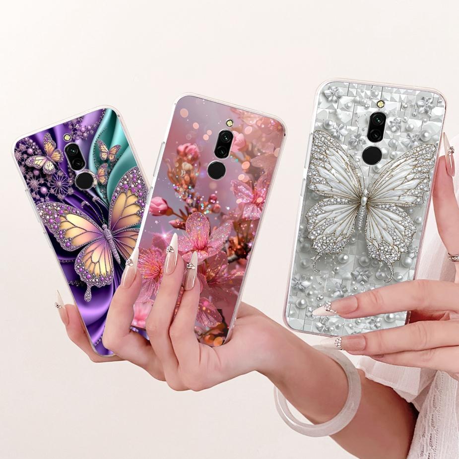 For Xiaomi Redmi 8 8A Case Luxury Flowers Butterfly Painted Cover Soft Slim Phone Case For Xiaomi Redmi 8A 8 Redmi8 Redmi8A Bags