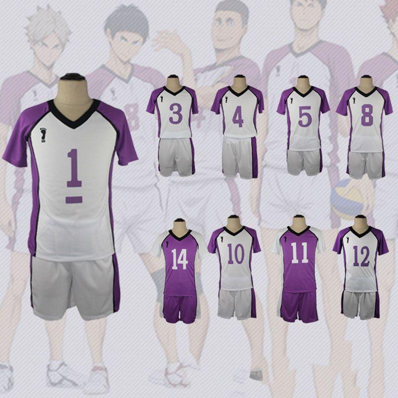 Haikyuu Shiratorizawa Academy Volleyball Costume Breathable Sports Suit Set