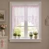Perdea Semi-dantelată, Structură de Ridicare Reglabilă, Perdea Transparentă cu Broderie Florală, Plasa de Protecție Anti-praf, Perdea de Cafea