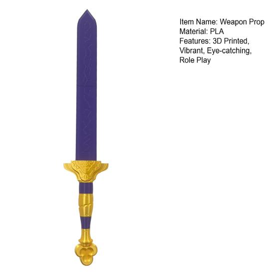 26 Inch Anime Purple Cosplay Weapon 3D Printed Fantasy Accessory for Halloween Costume Collectible Gifts for Fans