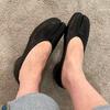 Scarpe Donna Primavera Estate in Pelle Microfibra Punta Divisa Décolleté Pieghe Designer Tacco Basso Tabi Suole Morbide Mocassini Scarpe Casual