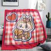 Labubu Print Flannel Blanket, Ultra Soft High Quality All Seasons Warm Throw, Home Decor Cozy Blanket, Perfect Christmas Gift