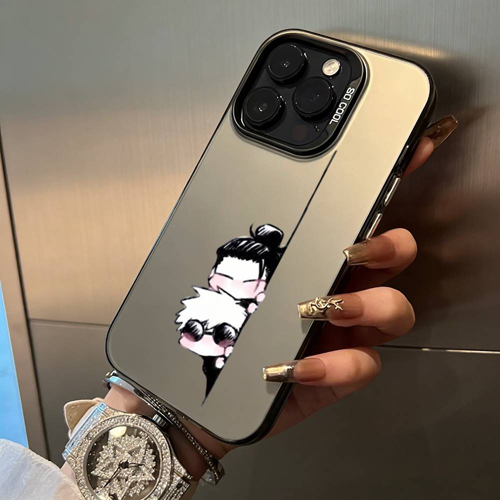 Opular characters-J-Jujutsu K-aisen- For iPhone 17 16 15 14 13 12 11 Pro Max XS 17 Air Silicone Colored Silver Bumper Cover