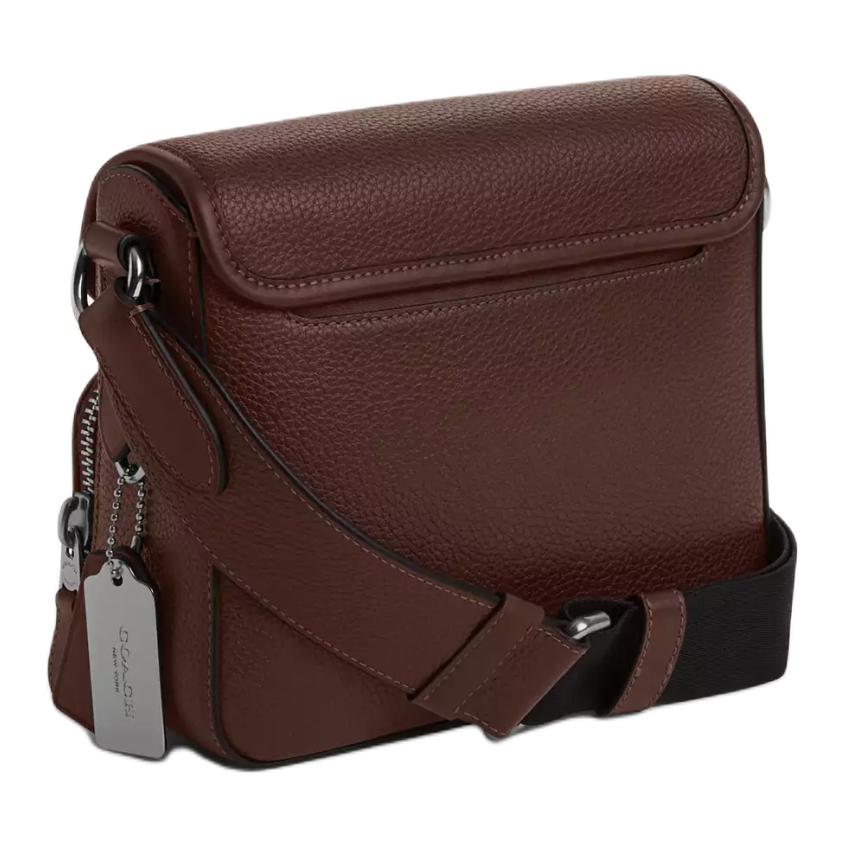 Coach Sullivan 20 Classic Monogram Print Flap Jacquard Leather Shoulder Crossbody Bag Small Men Bags Oak Maple CT834-SVS8S