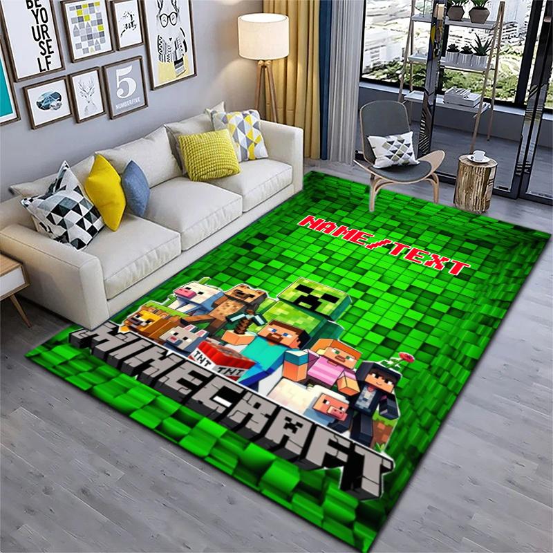 Custom name/text Minecraft Zombie Carpets Suitable Room Office Bedroom Door Mats Birthday Gifts Holiday Gifts Carpet Home Suitable Home Decor