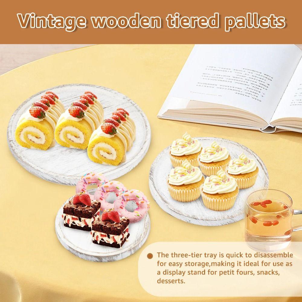Detachable Round Tiered Fruit Plate Decorative Cake Serving Tray Dessert Display Rack  Dried Fruit
