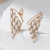 Kienl Full Shiny Natural Zircon Drop Earring For Women  Rose Gold Color Unique Crystal Wing Daily Vintage Jewelry Best Gift