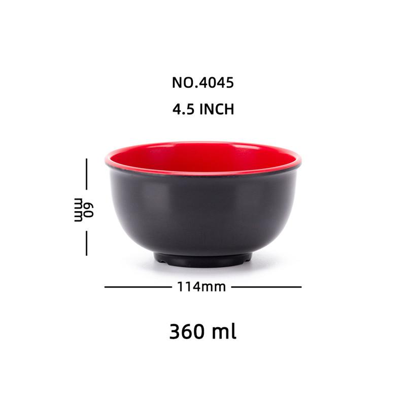 Black Red Melamine Bowls Deep Soup Rice Porridge Bowl Breakfast Dinner Tableware Anti-Fall Straight Edge Kitchen Food Container