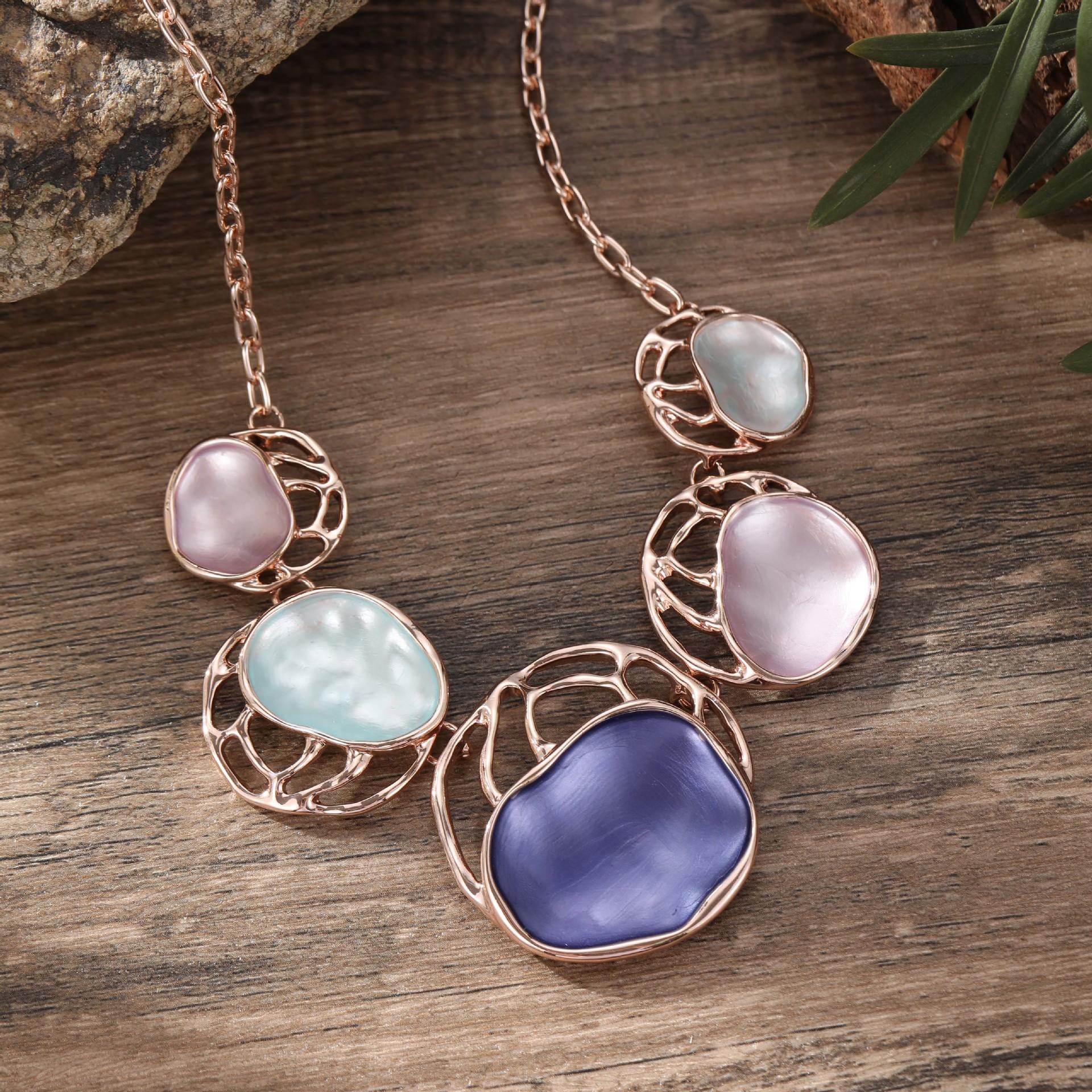 

Новое цветное масло, полая овальная подвеска-цветок, персонализированное женское цветочное универсальное ожерелье из сплава