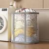 1pc Foldable Breathable Mesh Laundry Basket with Reinforced Handles, Collapsible Rectangular Storage Bin for Bathroom, Wardrobe, Dorm, Travel