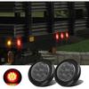 MACHSWON 2PCS 2" Round Red Side Marker Lights with Smoked Lens Universal for 12V Trailers Trucks Vans etc. IP67 Waterproof Led Clearance Marker