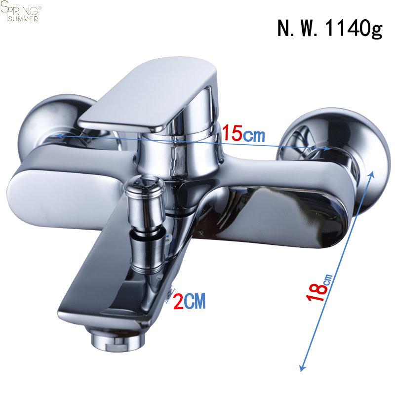 Brass Modern Wall Bathtubs Tap Sets Single Handle Bidet Shower Mixer S05 Tubs Faucet Chrome Bath Shower Faucets