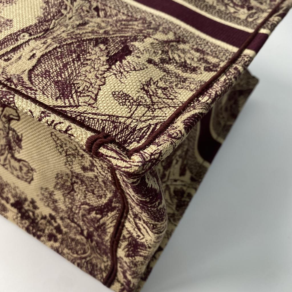 Used Christian DiorTote Bag Bordeaux series/Red Tea Canvas Women