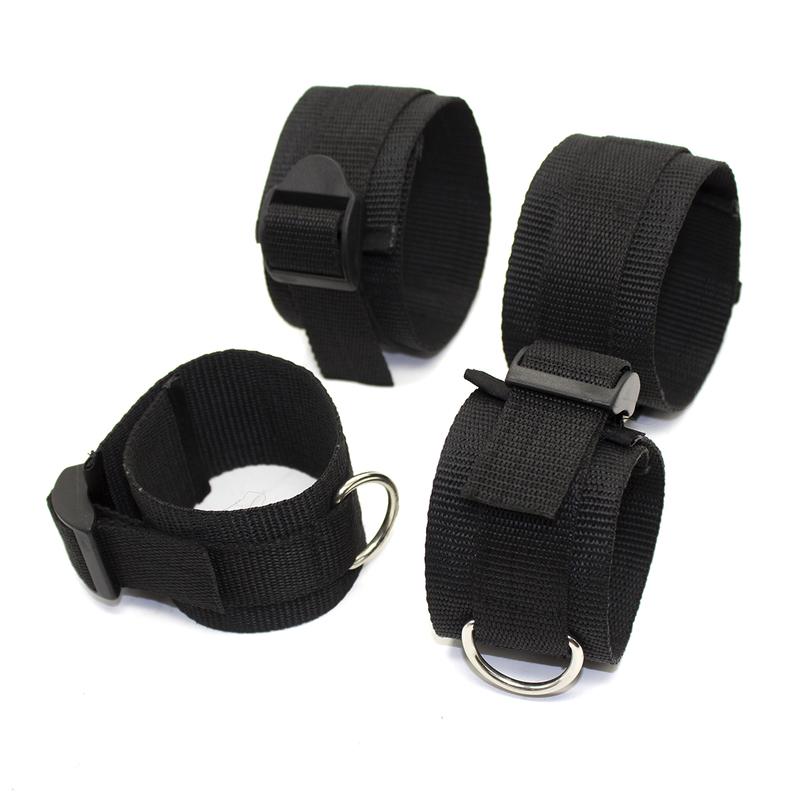 Bedroom Bondage Boutique Adjustable Belt Under Mattress Sex Toys for Couples SM Bed Fetish Restraint,Wrists 4 Ankle Cuffs