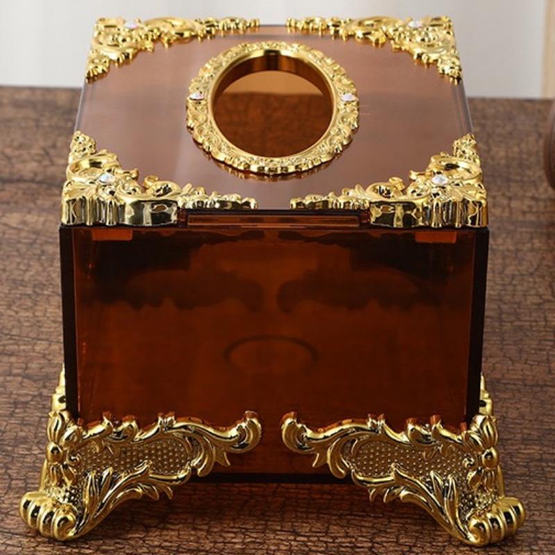 Luxury Acrylic Tissue Boxes Storage Napkin Holder Paper Case Organizer Ornament Craft Desktop Tissue Holder Kitchen Tissue Box
