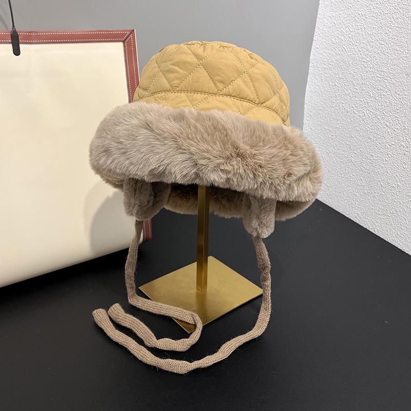 Add Velvet and Thicken Winter Shopping Ear Protection and Cold Warm Hat for Women's Hairy Lei Feng Hat Casual Trend Fisherman Hat