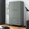 Day and Night - Day and Night Wardrobe Metal Legs OSLO Solid Gray Wood 90x55x172.5 Cm