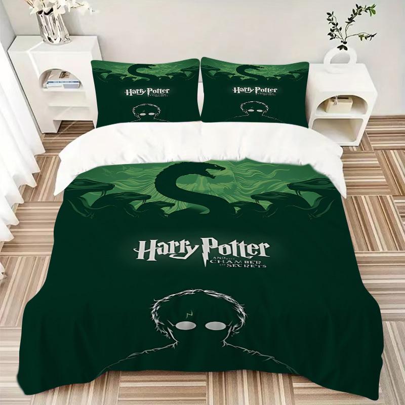 3pcs Harry Potter Duvet Cover Set (1 Duvet Cover + 2 Pillowcases, No Core) - Comfortable, And Breathable Bedroom Decoration yy251104069