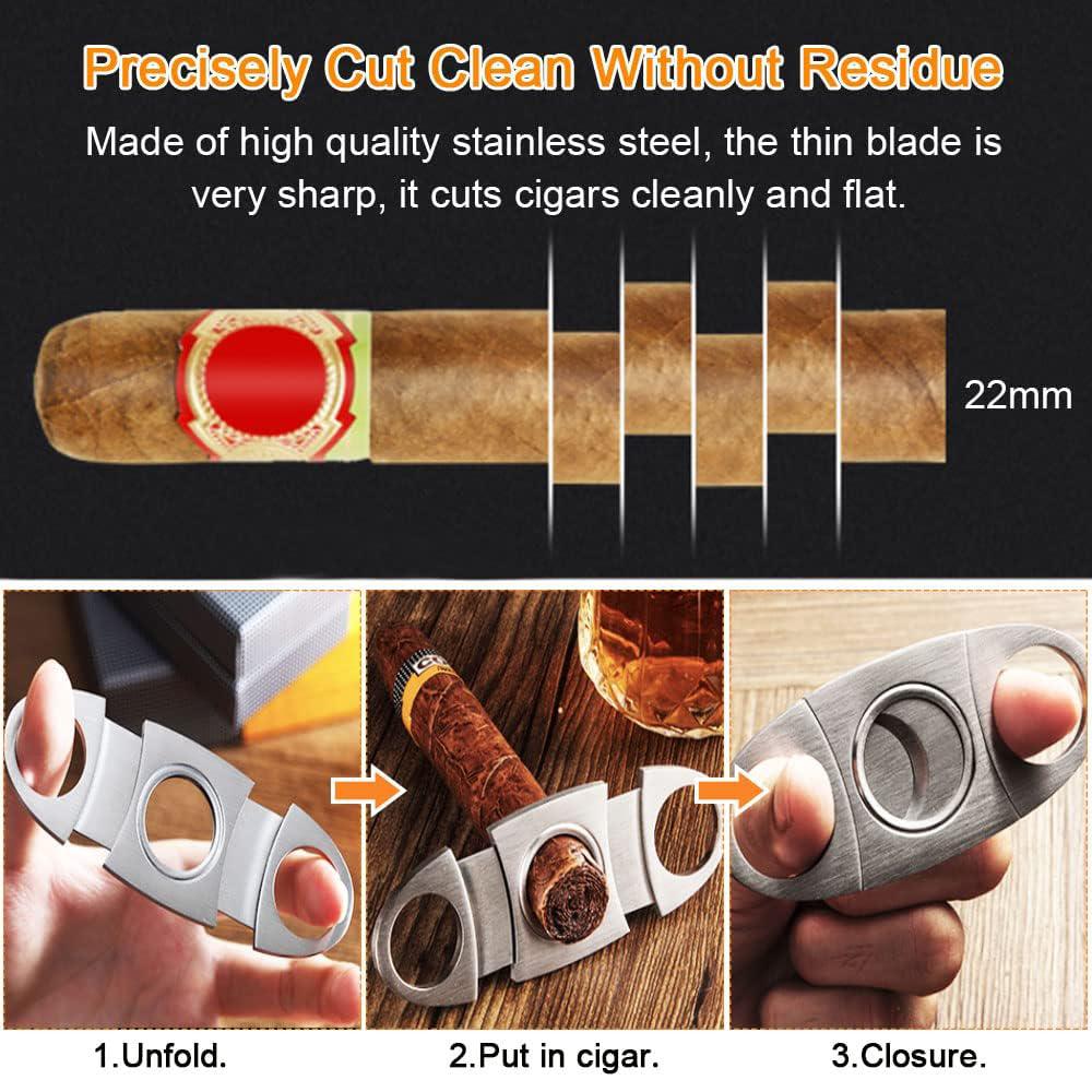 2Pcs Cigar Cutters Stainless Steel Pocket Cigar Tool For Most Sizes Of Cigars