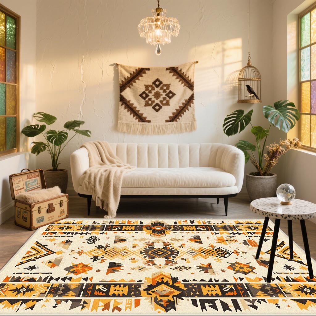 New Persian Carpet Large Rugs for Living Room Boho Decoration Easy Clean Washable Floor Mat Antiskid Sofa Bedroom Study