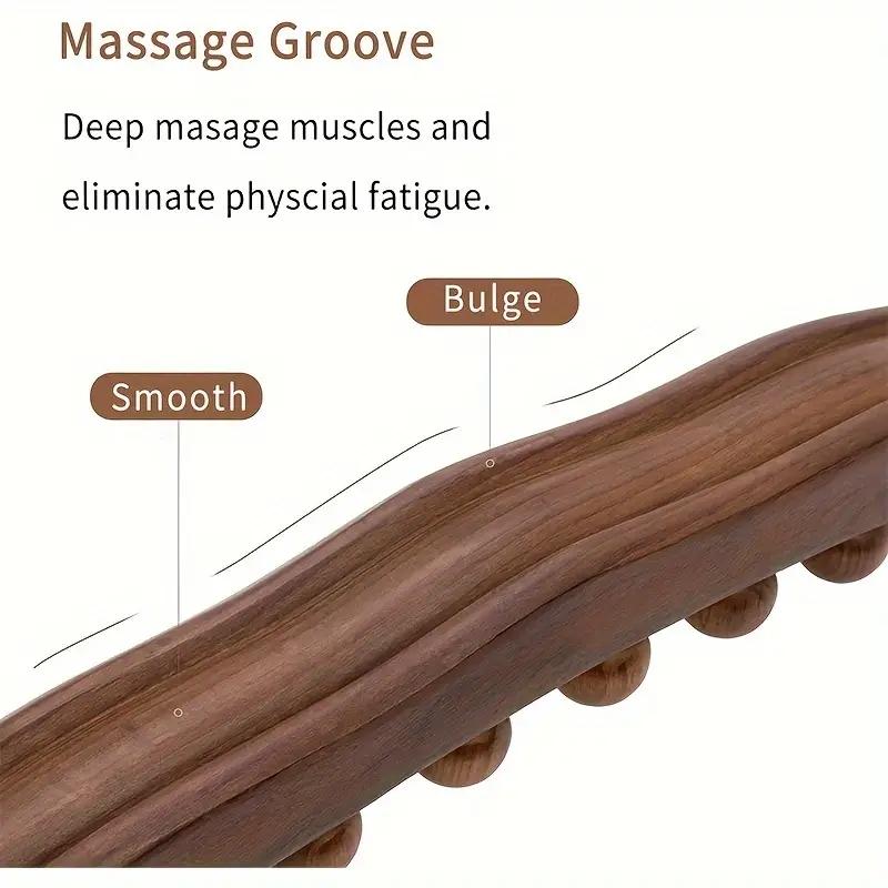 1pc Double Row Of 20 Beads Massage Stick, Carbonization Massage Stick, One Universal Scraping Stomach Rubbing Abdomen Profession
