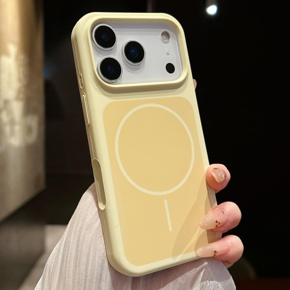 Liquid Silicone Smart Touch Button For Magsafe Case For iPhone 13 14 15 Plus 16 17 Pro Max Air Fluorescent Contrast Color Cover