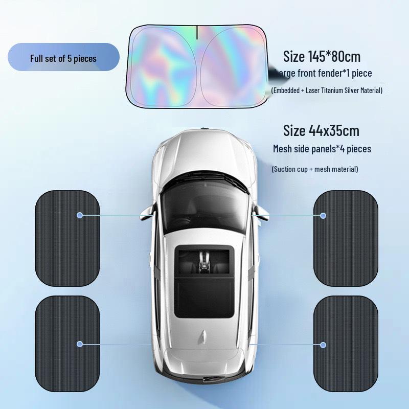 Yulan Car Sunshade Panel - Heat Insulation & Light Blocking Curtain for Front Windshield